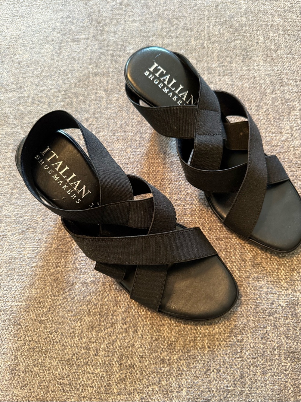 Italian Shoemakers Black Crisscross Slide Heels